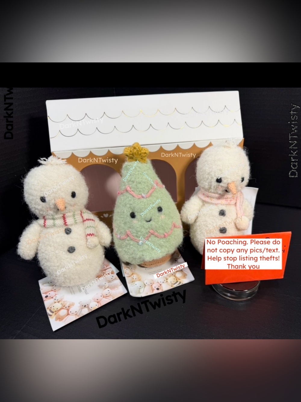 3 PIECE BNWT 2025 CUDDLE + KIND 1 BOUCLE XMAS TREE AND 2 BOUCLE SNOWMEN